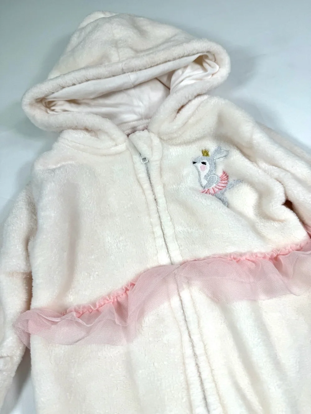 PENELOPE MACK Plush Ballerina Hooded Footed Pram Suit 6-9 Months Baby Girls